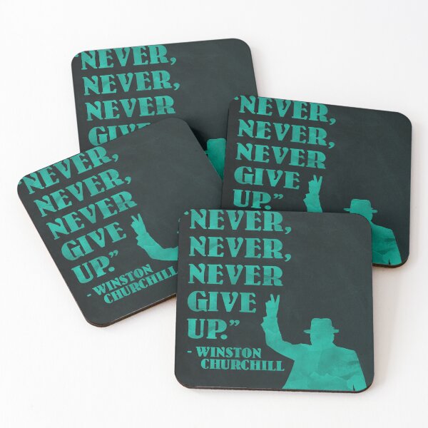 Item preview,  'Never, never, never give up' Churchill Quote designed and sold by knightsydesign.