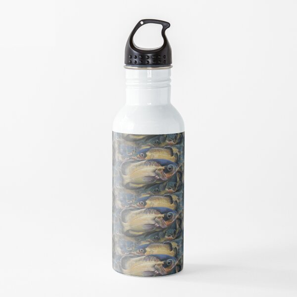 Oscar Fish - original work - pastel by Avril Thomas Water Bottle