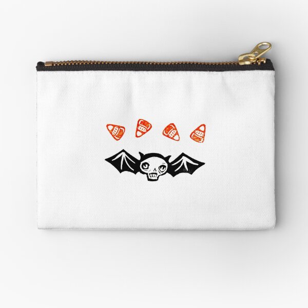Skull Bat and Candy Corn Zipper Pouch
