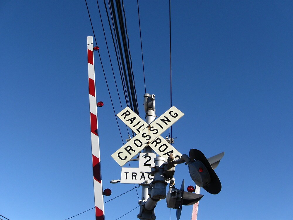 "Railroad Crossing with 2 tracks part 2" by Eric Sanford Redbubble