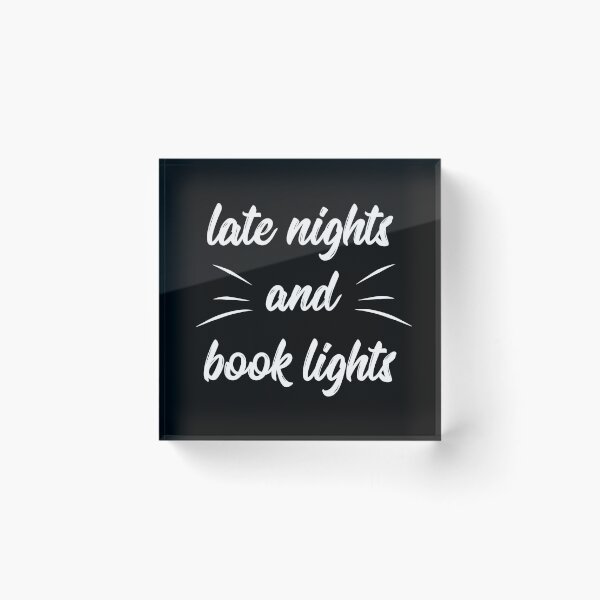 Item preview, late nights and book lights designed and sold by BetweenTwoPages.