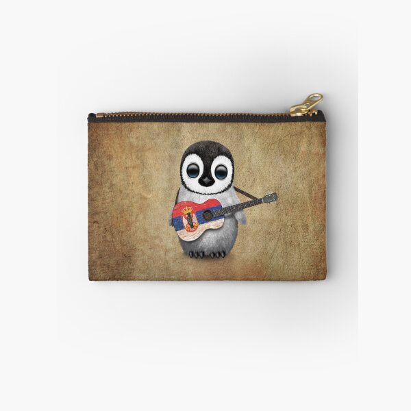 Item preview, Baby Penguin Playing Serbian Flag Guitar designed and sold by JeffBartels.
