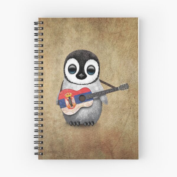 Item preview, Baby Penguin Playing Serbian Flag Guitar designed and sold by JeffBartels.
