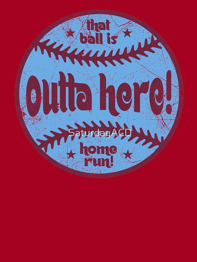 Outta Here, Retro Ball - White Poster for Sale by SaturdayACD