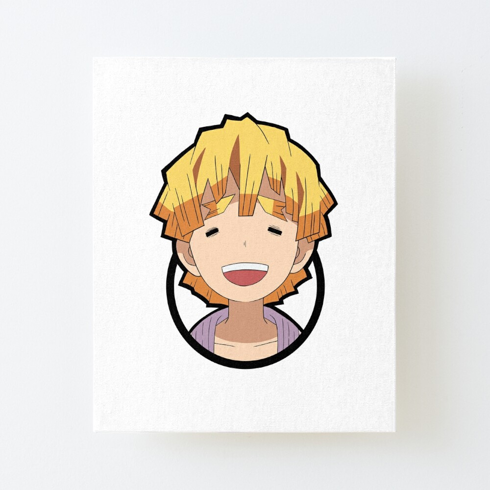 demon slayer doki doki zenitsu lovestruck zenitsu design white mounted print by jayudesu redbubble