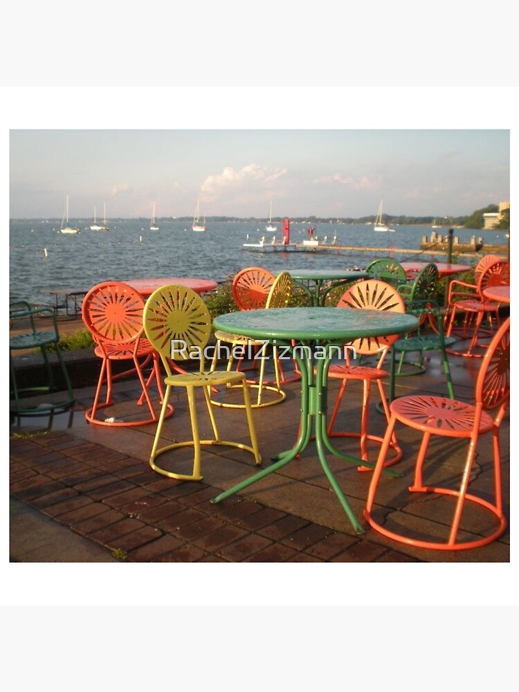 "UW Madison Union Terrace Chairs and Water Background" Canvas Print for