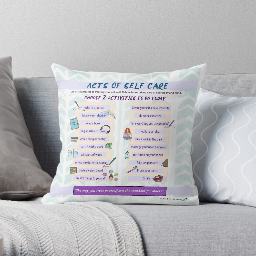 Self-Care Pillow - Stress Management - DBT - CBT Throw Pillow
