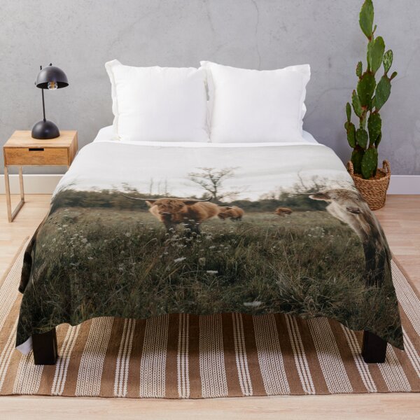 Item preview, Highland cows in the meadow at sunset designed and sold by chelseavictoria.