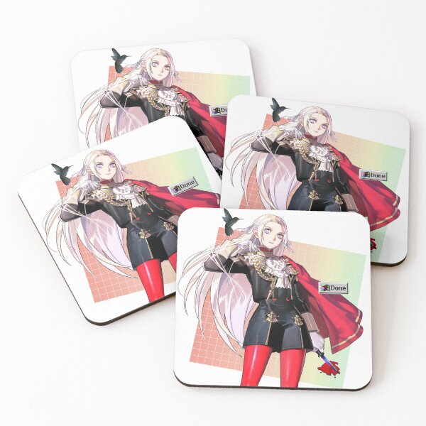 Item preview, Fire Emblem Three Houses - Edelgard vaporwave aesthetic Black Eagles designed and sold by mik kan.