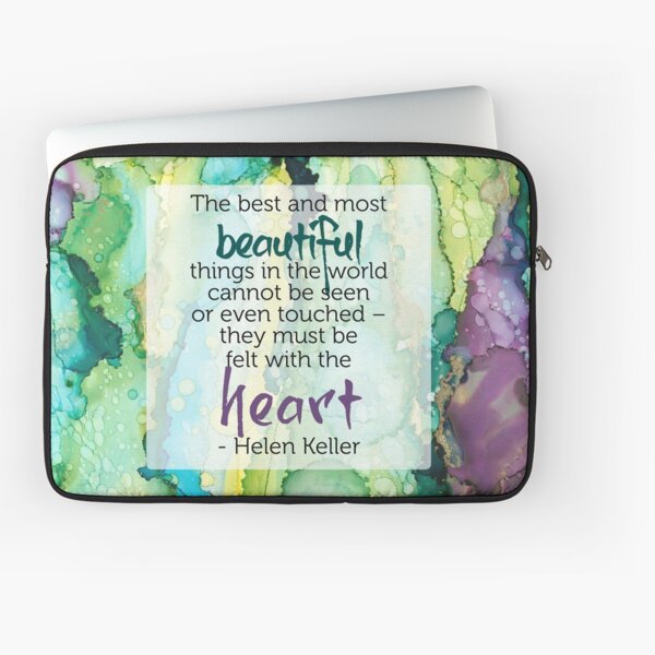 Inspirational Quote - Alcohol Ink Laptop Sleeve