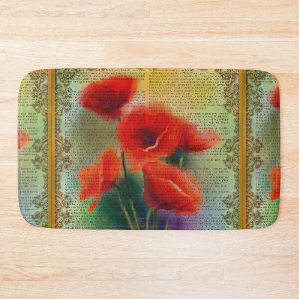 Item preview, Botanical print, on old book page - poppies designed and sold by Art by Lilia.