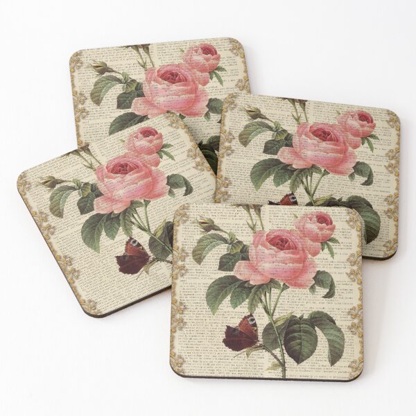 Item preview, Botanical print, on old book page - Roses designed and sold by Art by Lilia.