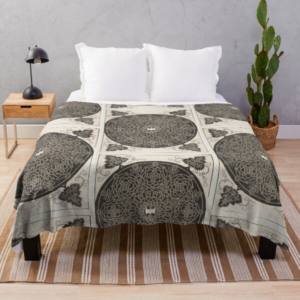 Artikelvorschau, Abstrakter dekorativer dekorativer Druck - schwarze und Sahneblumenblatt-Mandala-Linie Entwurf | Symmetrisch entworfen und verkauft von balbert3.