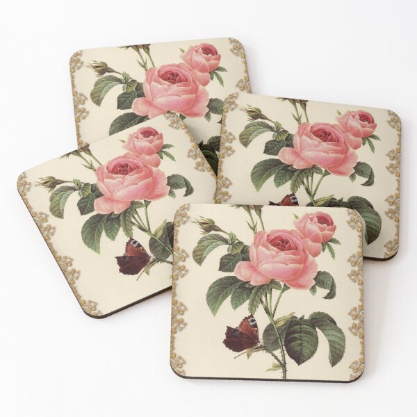 Item preview, Botanical print, on old book page - Roses 1 designed and sold by Art by Lilia.