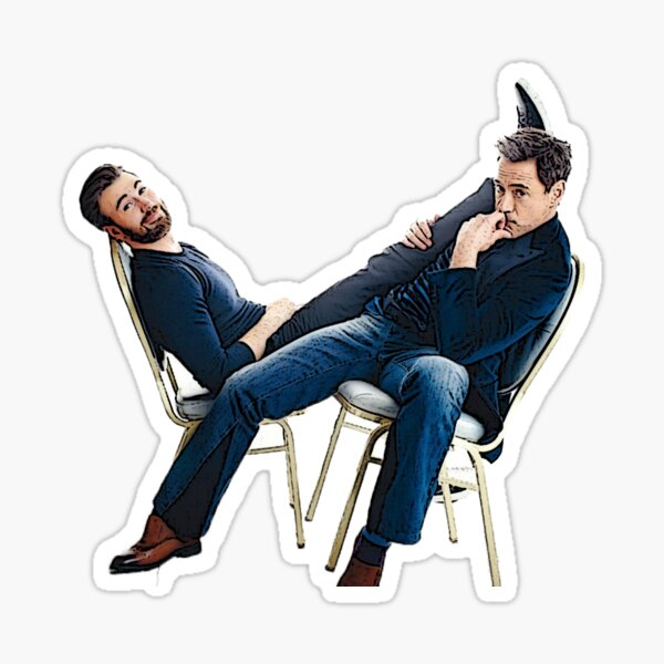 Dibujos animados Chris Evans y RDJ Pegatina