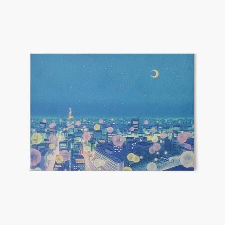 Sailor Moon Background City at Night Art Board Print