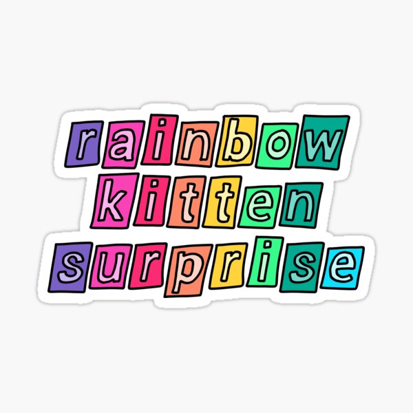 Item preview, surprise chaton arc-en-ciel designed and sold by stickers by isabel .