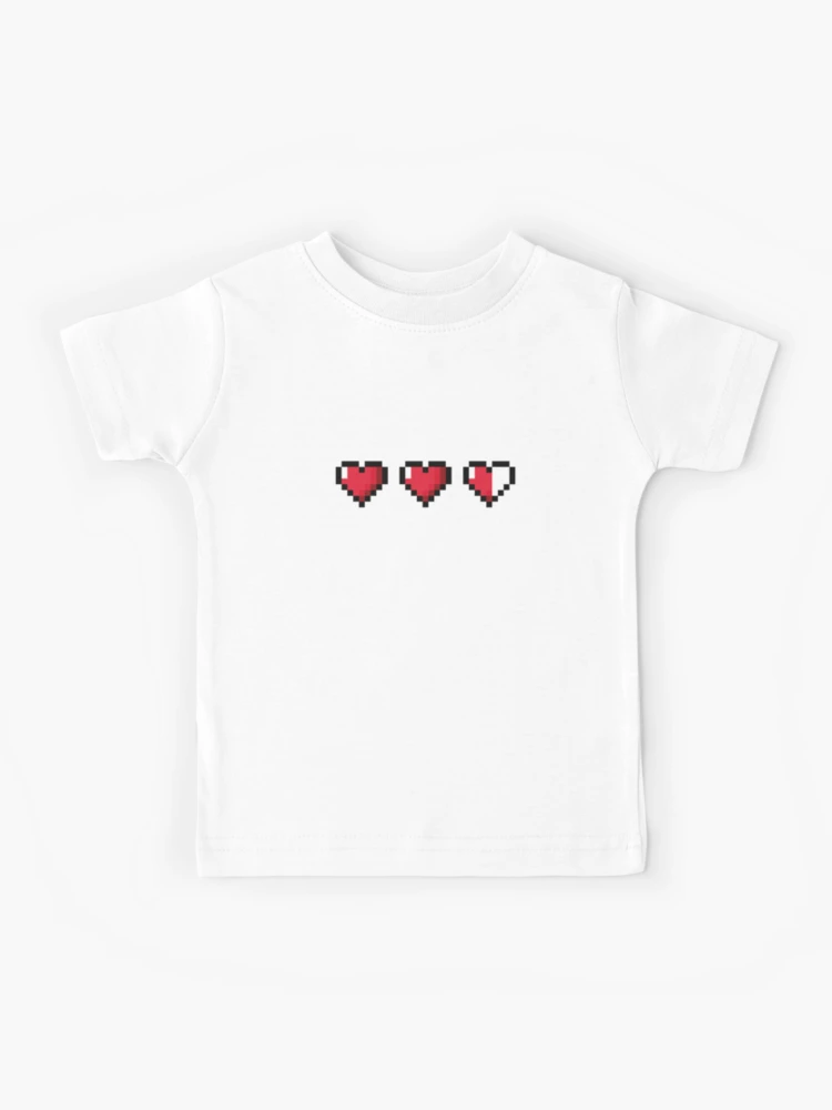 Retro 8 Bit Video Game Pixelated Half Heart Short-Sleeve T-Shirt