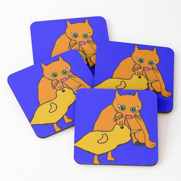 Item preview, Cat patting a duck designed and sold by Barktoonz.