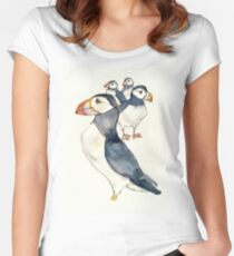 Puffins Women's Fitted Scoop T-Shirt