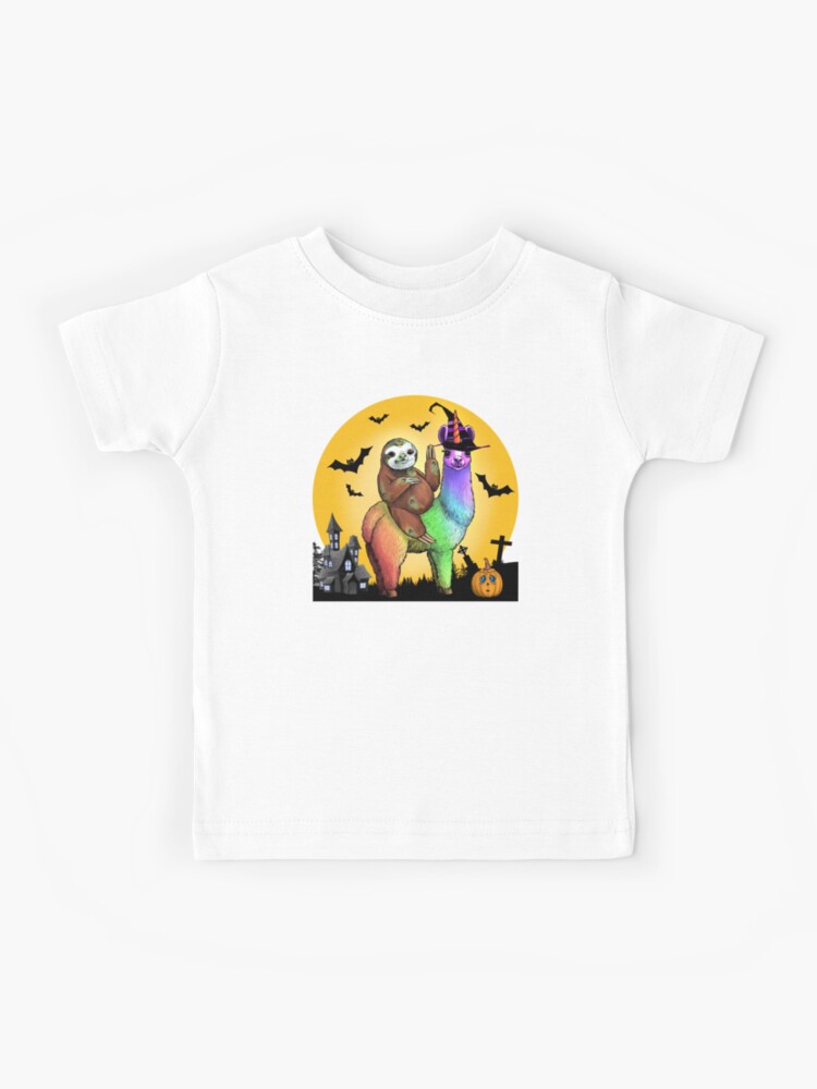 Zombie Sloth Riding Llama Unicorn Witch Kids T Shirt By Yajyolid Redbubble - llama unicorn t shirt roblox