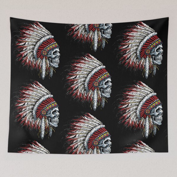Item preview, Native American Indian Tribal Skull designed and sold by Starquake.