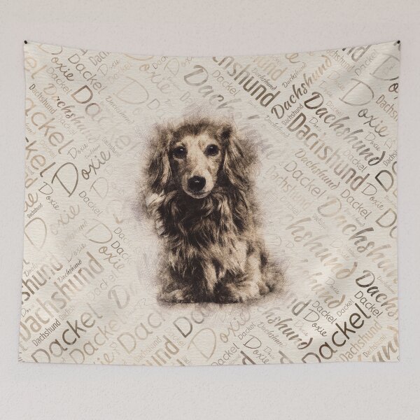 Item preview, Longhaired Dachshund dog  designed and sold by k9printart.