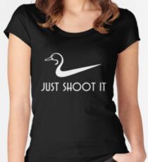 Just Shoot It Funny Duck Hunting Women's Fitted Scoop T-Shirt