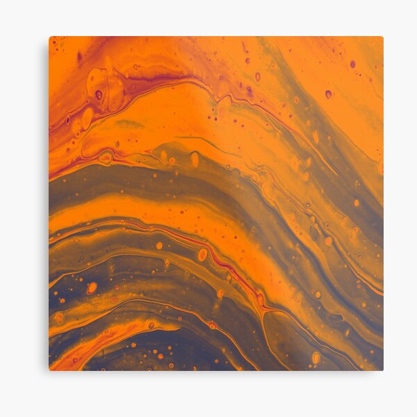 Abstract Pouring Paint Metal Print