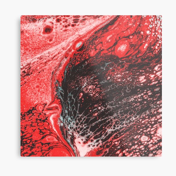 Abstract Pouring Paint Metal Print