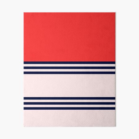 Red Retro Striped Art Board Print