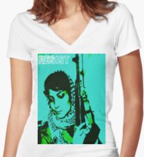 Palestine anarchy Women's Fitted V-Neck T-Shirt