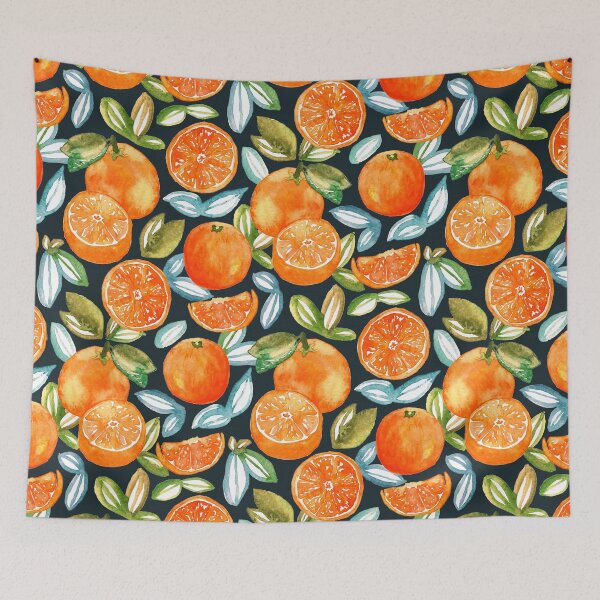 Item preview, Oranges On Navy  designed and sold by TigaTiga.