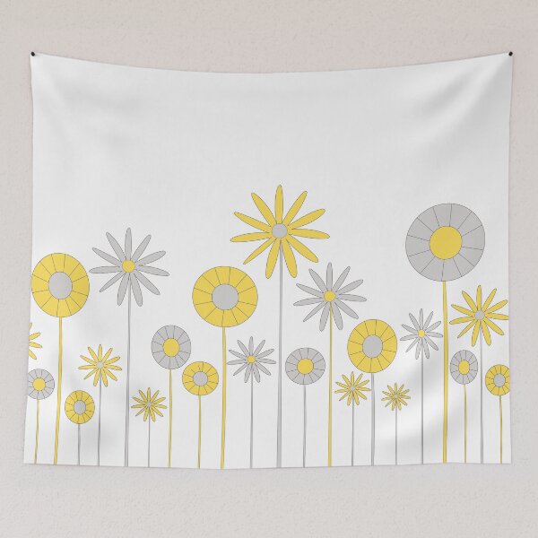 Item preview, Yellow and Gray Flowers designed and sold by Primroaddesigns.