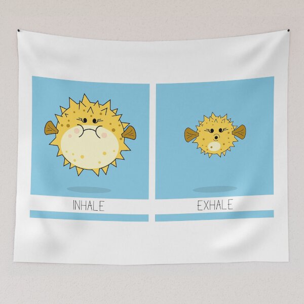 Item preview, Funny puffer fish breath in, breath out designed and sold by SooperYela.