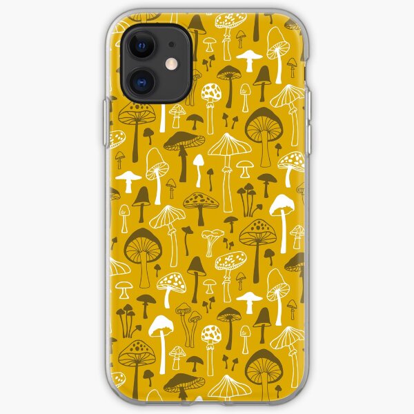 Mushrooms in Yellow iPhone Soft Case