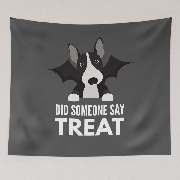 Item preview, English Bull Terrier Halloween Trick or Treat designed and sold by DoggyStyles.