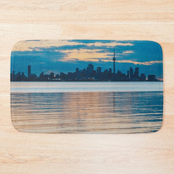Item preview, Orange and Teal Toronto Skyline Over Water  designed and sold by Georgia Mizuleva.