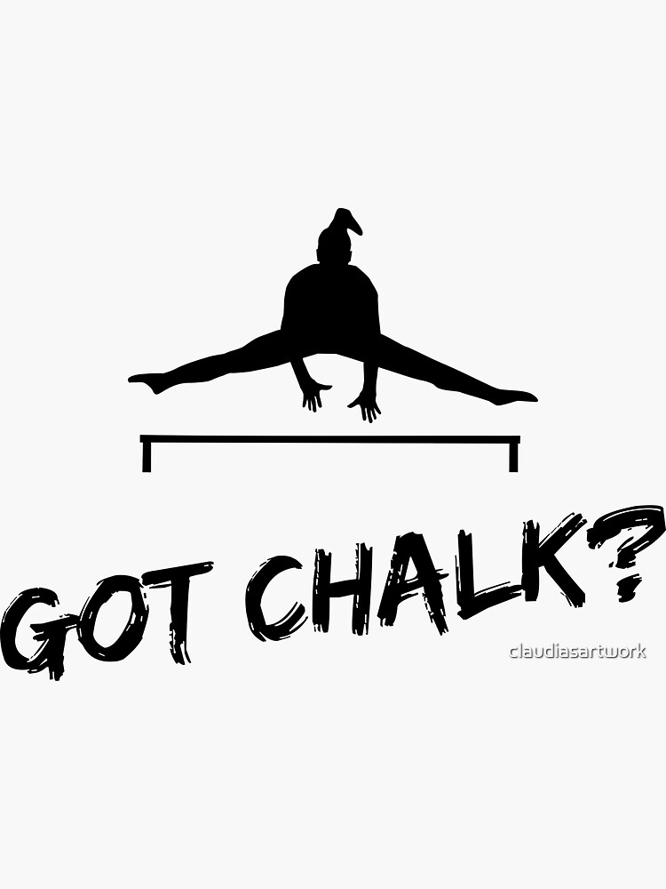 "Gymnastics Got Chalk?" Sticker by claudiasartwork Redbubble