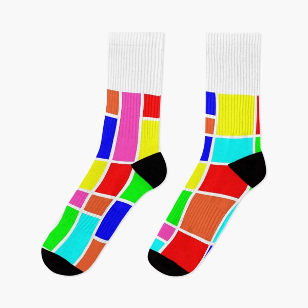 Item preview, Colorful retro mondrian squares pattern  designed and sold by Starstacks.