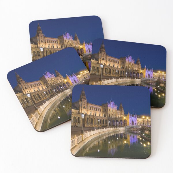 Item preview, Andalusian Night Magic - the Magnificent Plaza de Espana in Seville Spain designed and sold by Georgia Mizuleva.