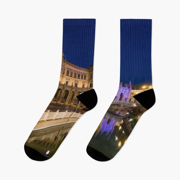 Item preview, Andalusian Night Magic - the Magnificent Plaza de Espana in Seville Spain designed and sold by Georgia Mizuleva.