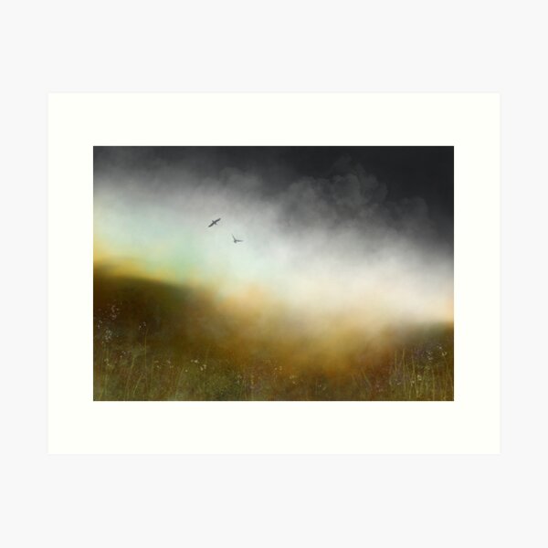 Dark Moorland Mist - Peak District landscape art Art Print