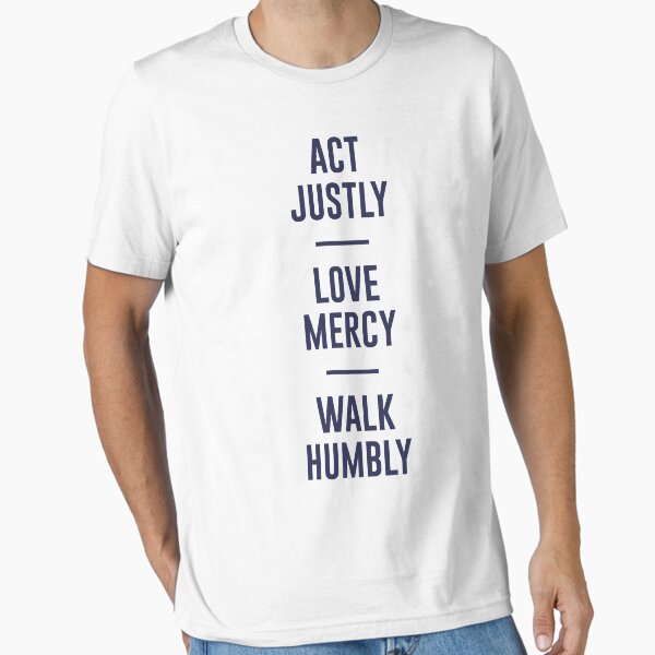 Vista previa del artículo con la obra «Actúa con justicia, ama misericordia, camina humildemente», diseñado y vendido por elizaldesigns.