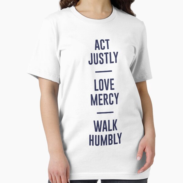 Vista previa del artículo con la obra «Actúa con justicia, ama misericordia, camina humildemente», diseñado y vendido por elizaldesigns.