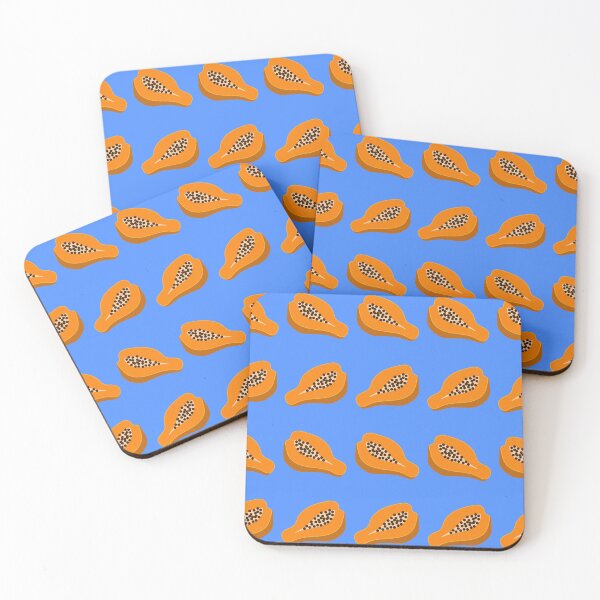 Item preview, Papayas blue background designed and sold by gloriagv.