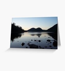 Sunset over the Bubbles and Jordan Pond Greeting Card