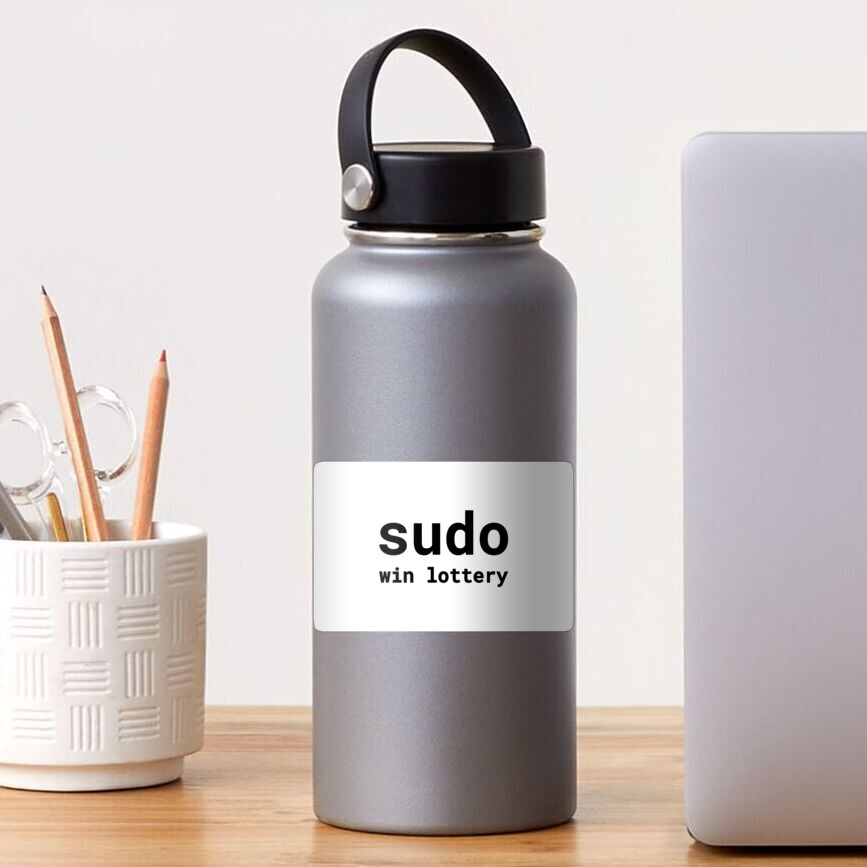 Sudo win lottery (Inverted) Sticker