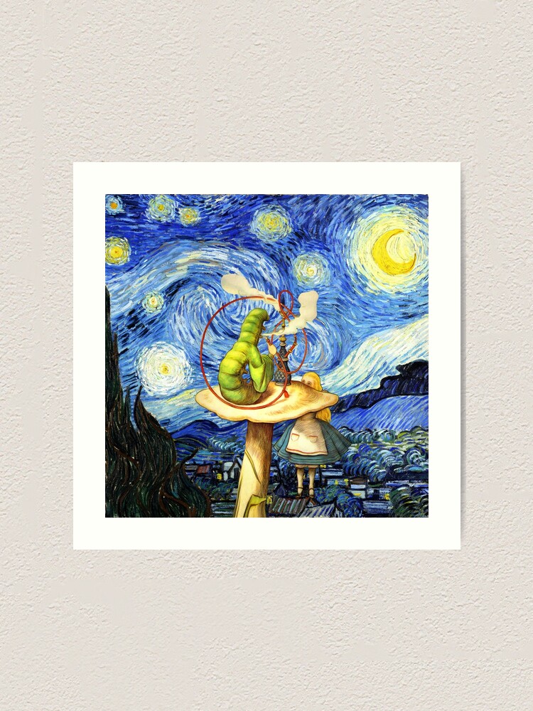 Alice & The Caterpillar Starry Night - Alice In Wonderland