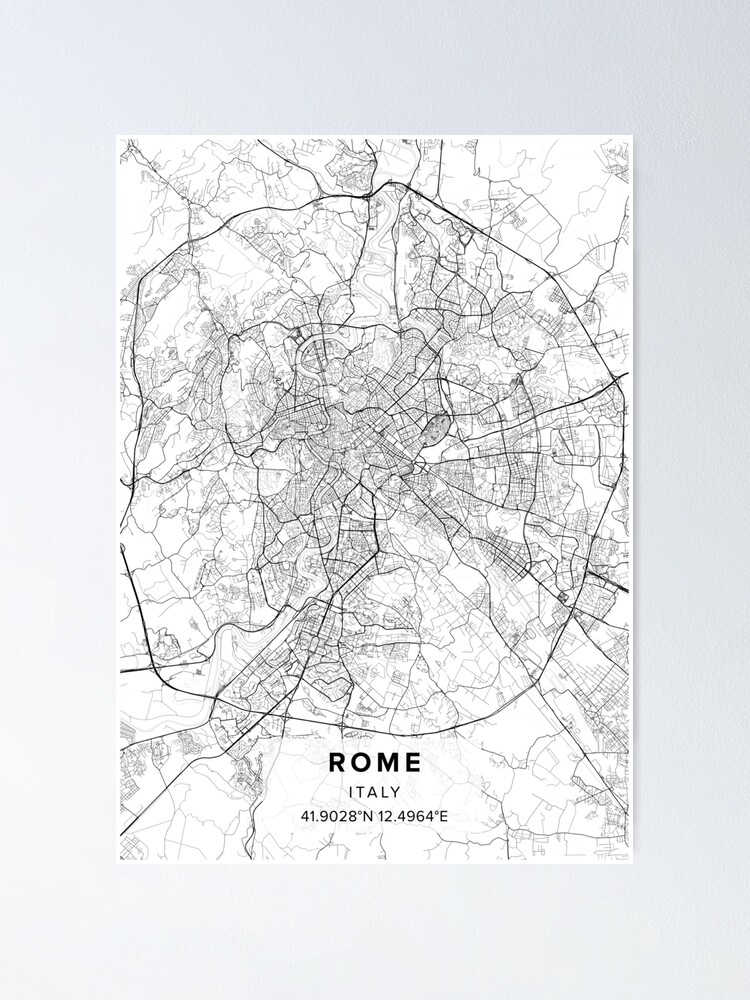 Rome Map Poster By Kara515 Redbubble